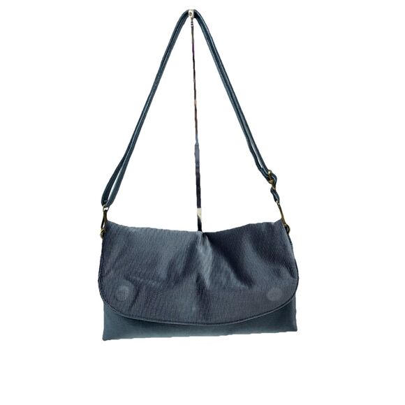 Anthropologie Blue Velvet Corded Shoulder & Crossbody Clutch Bag New Without Tag - Picture 5 of 16